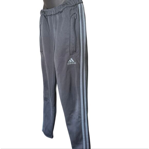 Youth Boys Adidas Gray Three Stripe Climalite Athletic Track Pants - Sz M - Picture 2 of 2